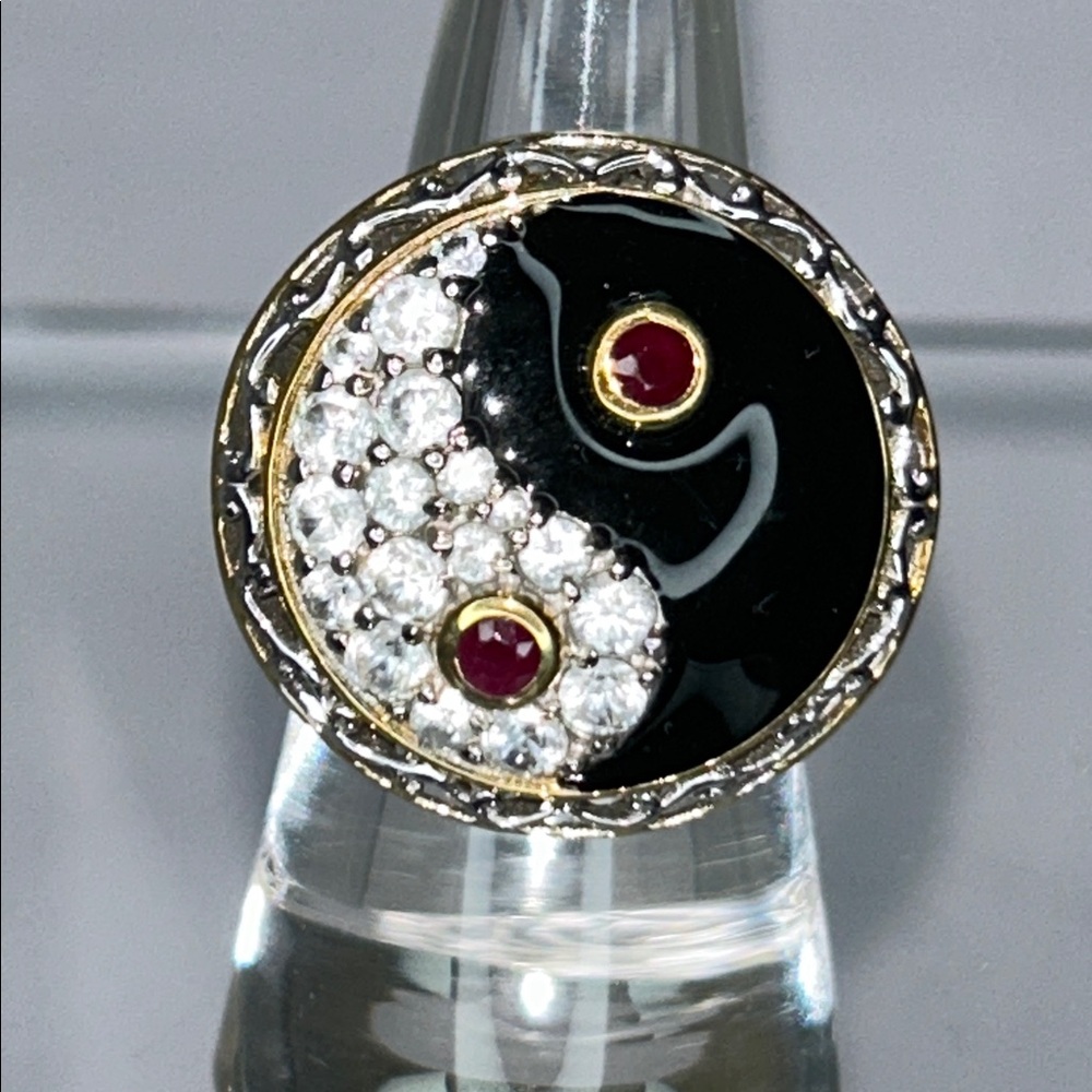 NWOT Gems En Vogue Sterling Silver Palladium Designer Genuine Gemstone Ring